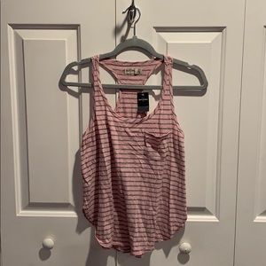 Pink and Gray Striped Abercrombie Tank Top